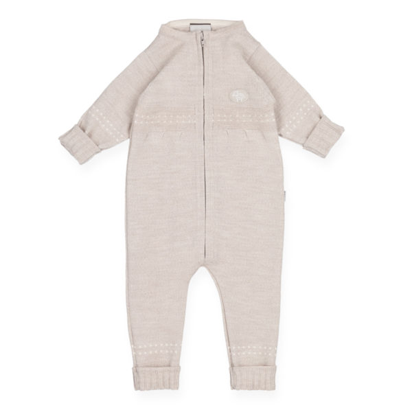 Ulldress til baby i lys beige
